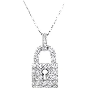 Přívěsek Přívěsek Visací Zámek se Zikrony z Bílého Zlata 7150961