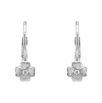 Náušnice Zlaté Náušnice Čtřlístek se Zirkony 7121055