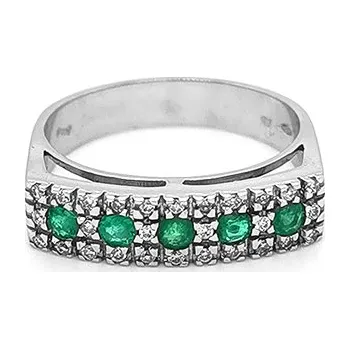 Prsten Zlatý Prsten se Smaragdy a Diamanty 2010525