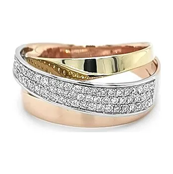 Prsten Zlatý Prsten s Diamanty 2010474