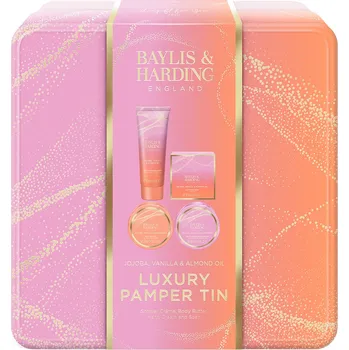 Kosmetická sada Baylis&Harding Jojoba, Vanilla, Almond Dárková sada péče o tělo, 4dílná BH25JVATIN