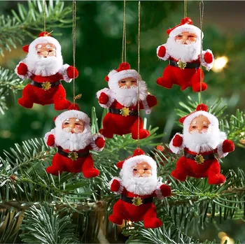 Vánoční dekorace 6 Santa Clausů Každý 6,5 x 5 cm.