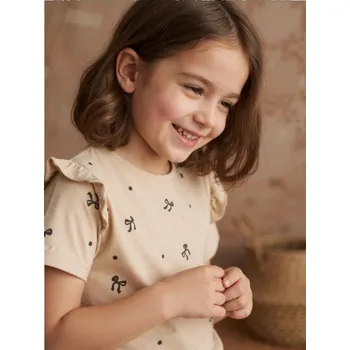 Dívčí tričko Sinsay - Bavlněné tričko - béžová - 541GP-08X - 541GP-08X-116