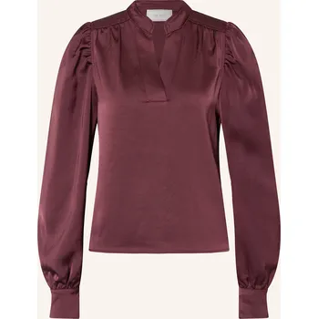 Dámská halenka Neo Noir Dámská Halenka Rosslyn Ze Saténu, tmavě červená, 34