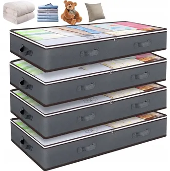 Úložný box 4 ks Obal na povlečení pod postel, úložný box na oblečení, skládací taška 90 l