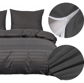 Povlečení Povlečení 220x200 3 Č. saténová souprava s pruhy Ramiro Minimalistický komplet