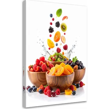 Obraz Obraz do kuchyně jídelny, Barevné ovoce v mísách 80x120