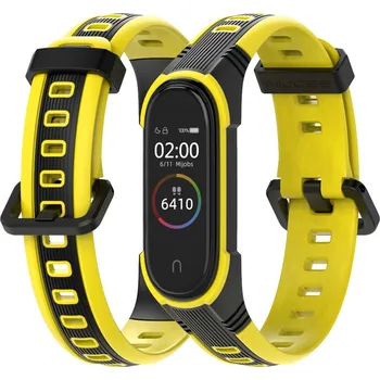 Příslušenství k fitness náramku Xiaomi Mi Band 3/4 náhradní náramek - Design Barva: Černá-žlutá MBSCZ-4DSGCZ