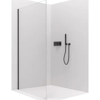 Cerano Sprchová zástěna pro dveře Varone L/P, 6 mm, černá matná, transparentní sklo, 100x195 cm, jednodílná pevná, CER-DY505B-100-195-SG