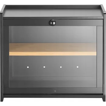 chlebník Chlebník s prkénkem Vevor černý dřevěný