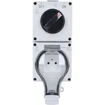 Solight zásuvka IP66 s vypínačem, vodotěsná a prachotěsná