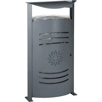 Venkovní odpadkový koš Meva Koš s popelníkem ovál