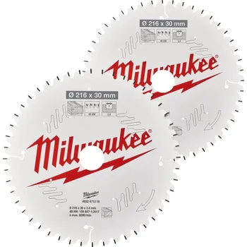 Pilový kotouč MILWAUKEE 4932479575 pilové kotouče 2ks, 216*30mm, 1*60z + 1*48z (4932471317+4932471316) 4932479575