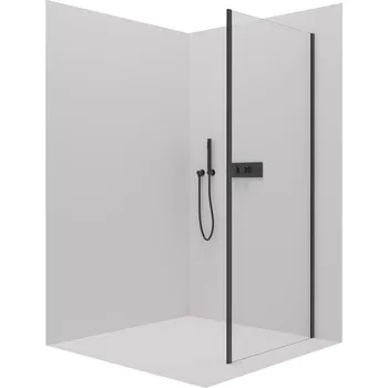 Cerano Sprchová zástěna pro dveře Santini a Ferri L/P, 6 mm, černá matná, transparentní sklo, 100x195 cm, jednodílná pevná, CER-425656
