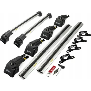 Příčník na automobil Střešní nosič na integrované podélníky Turtle Air-3 pro Cadillac XT5 2016+ stříbrné tyče