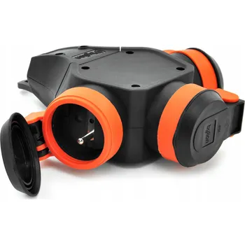 Elektrická zásuvka Elektrický rozvaděč, gumové t-rozdělovač , síťový rozbočka 3x230V 16A IP54