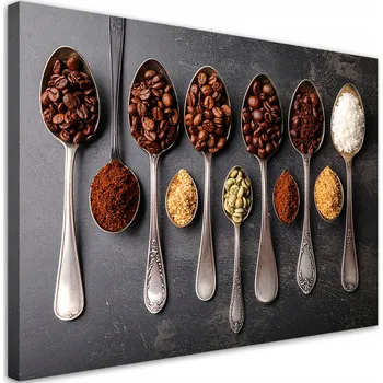 Obraz Obraz do kuchyně, jídelny, baru, Káva zrna Lžíce 120x80