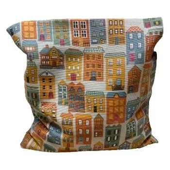 Dekorativní polštářek Špaldový polštářek DOMKY – 30x30 levandule