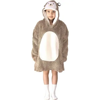 plyšák Cozy Noxxiez CH329 Ježek - hřejivá televizní mikinová deka s kapucí pro děti 7 - 12 let