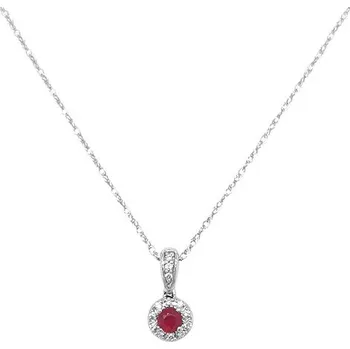 Přívěsek Rubínový přívěsek s diamanty z bílého zlata 2050474