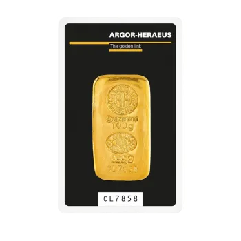 Argor-Heraeus Zlatý Slitek 100 g (litá)