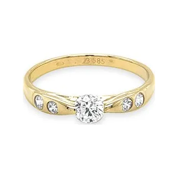 Prsten Zlatý zásnubní prsten se zirkony 7131026
