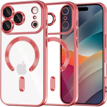 Pouzdro na mobilní telefon Kryt iPhone 17 Pro Techsuit Luxury Crystal MagSafe - červený