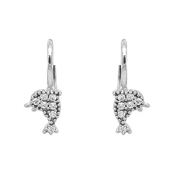 Náušnice Dětské Zlaté Náušnice Delfíni se Zirkony 7121019