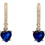 Nadčasové Visací Náušnice Zdobené Safírem a Zirkony 7122673