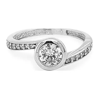 Prsten Zlatý Zásnubní Prsten se Zirkony 7131154