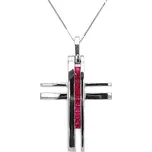 Zlatý Přívěsek Kříž s Rubíny 2050217