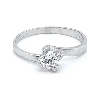 Prsten Zásnubní Prsten se Zirkonem z Bílého Zlata 7131566