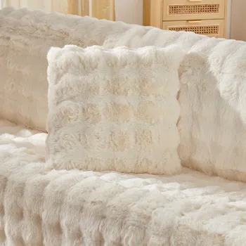 Polštář Fleecový polštář Eldo krémová 45 x 45 cm