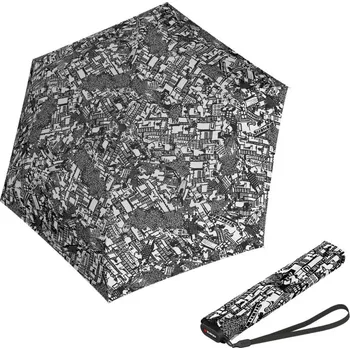 Deštník Knirps US.050 ultra light slim manual story black - lehký dámský skládací plochý deštník
