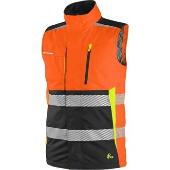 pracovní vesta Vesta CXS BENSON, pánská, výstražná, zateplená, oranžovo-černá, vel. L