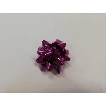 Stuha Dekorační stuha, rozetka velká 5 cm - růžová metal