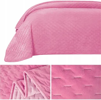 Prostěradlo Přehoz na postel Łóżkoholicy velur 220 cm x 240 cm růžový