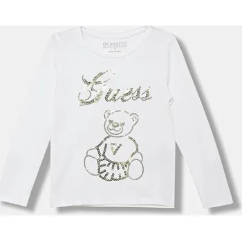 Chlapecké tričko Dětské tričko s dlouhým rukávem Guess bílá barva, K5BI03 J1314 K5BI03.J1314.9BYA 00X, vel. 118-122