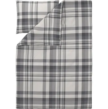 Povlečení LIVARNO® Ložní povlečení z jemného flanelu, 140 x 200 cm, 70 x 90 cm (kostka/šedá)
