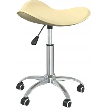 Kancelářská židle, krémová, potažená umělou kůží