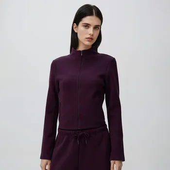 Dámská mikina Reserved - Mikina na zip se stojáčkem - tmavě fialová - 811GA-49X - 811GA-49X-L