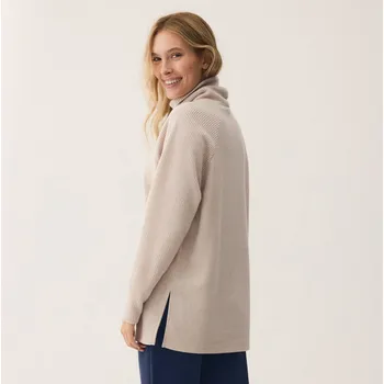 Dámská mikina Reserved - Dlouhá mikina s rolákem - béžová - ZQ831-08M - ZQ831-08M-M_L