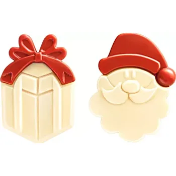 Jedlá dekorace na dort Dekorace čokoládová Santa a Dárek 18 ks