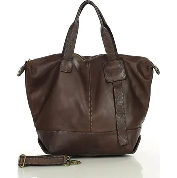 Kabelka Marco Mazzini Velká nákupní taška z měkké italské kůže Marco Mazzini; hnědá