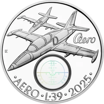 ČNB - Stříbrná mince ČNB 500 Kč Cvičný letoun Aero L-39 Albatros PROOF 25 g