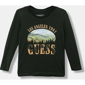 Chlapecké tričko Dětské bavlněné tričko s dlouhým rukávem Guess N5BI13.I3Z14.9BYA zelená 79X, vel. 96-104