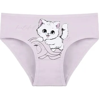 Dívčí spodní prádlo Dětské kalhotky Kočička - světle fialová - 6 - 7
