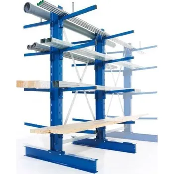 Dílenský regál Meva Konzolový regál oboustranný základní pole 3000/400 mm LIGHT