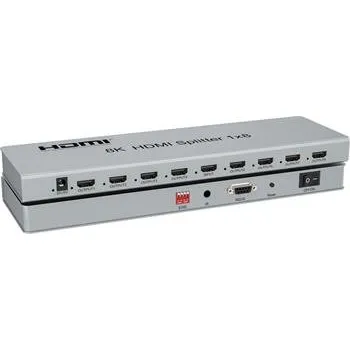 Video kabel PremiumCord HDMI 2.1 splitter 1-8 portů, 8K@60Hz, 4K@120Hz, 1080p, HDR