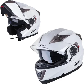 Helma na motorku W-TEC Výklopná moto přilba Pezzon bílo-bronzová - XL (61-62)